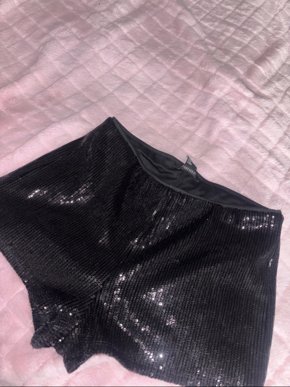 Black Sequin Women's Shorts - forever 21